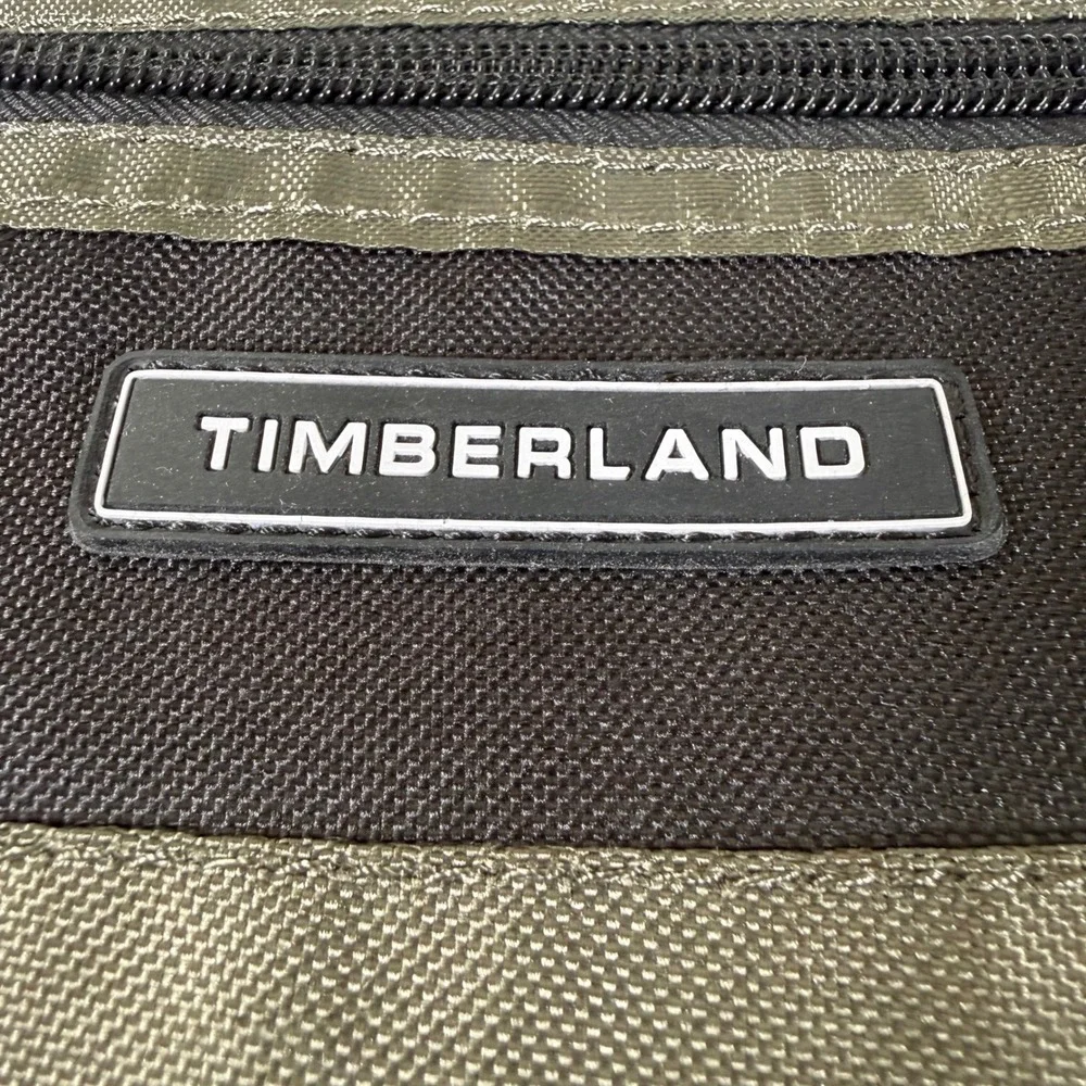 Timberland Messenger Bag Olive Green Black Ripstop Nylon Laptop Commuter Satchel